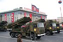 Parada sprzętu wojskowego w Pjongjangu w Korei Północnej