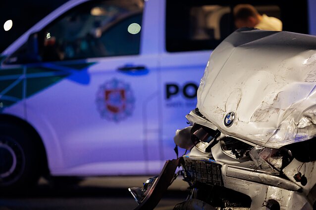 Vilniuje į avariją pateko policijos ekipažas Vilniuje į avariją pateko policijos ekipažas
