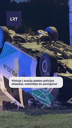 Vilniuje į avariją pateko policijos ekipažas, nukentėjo du pareigūnai