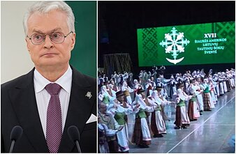 Gitanas Nausėda. Šiaurės Amerikos lietuvių tautinių šokių šventės akimirka