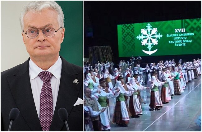 Gitanas Nausėda. Šiaurės Amerikos lietuvių tautinių šokių šventės akimirka Gitanas Nausėda. Šiaurės Amerikos lietuvių tautinių šokių šventės akimirka