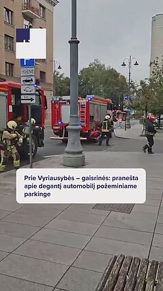 Pranešta apie degantį automobilį Kudirkos aikštės požeminiame parkinge
