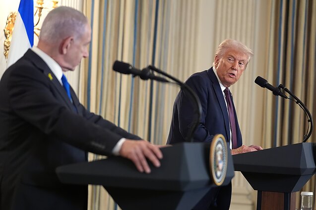 Benjaminas Netanyahu ir Donaldas Trumpas Benjaminas Netanyahu ir Donaldas Trumpas