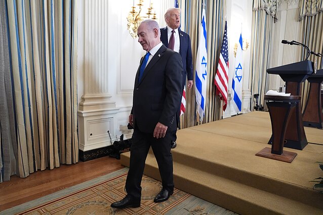 Benjaminas Netanyahu ir Donaldas Trumpas Benjaminas Netanyahu ir Donaldas Trumpas