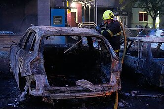 Naktinė Rusijos raketų ataka Kyjive Naktinė Rusijos raketų ataka Kyjive