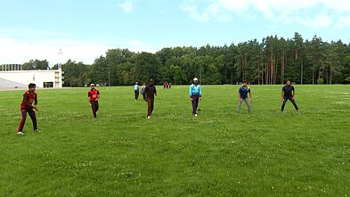 Cricket training in Vilnius' Vingis Park. Cricket training in Vilnius' Vingis Park.
