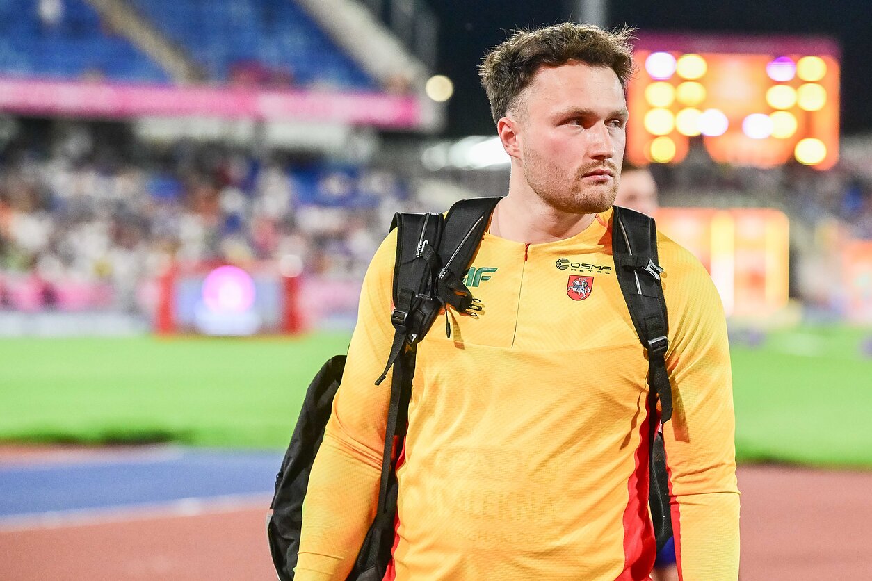 Martynas Alekna disko metimo sektoriuje Europos čempionato finale
