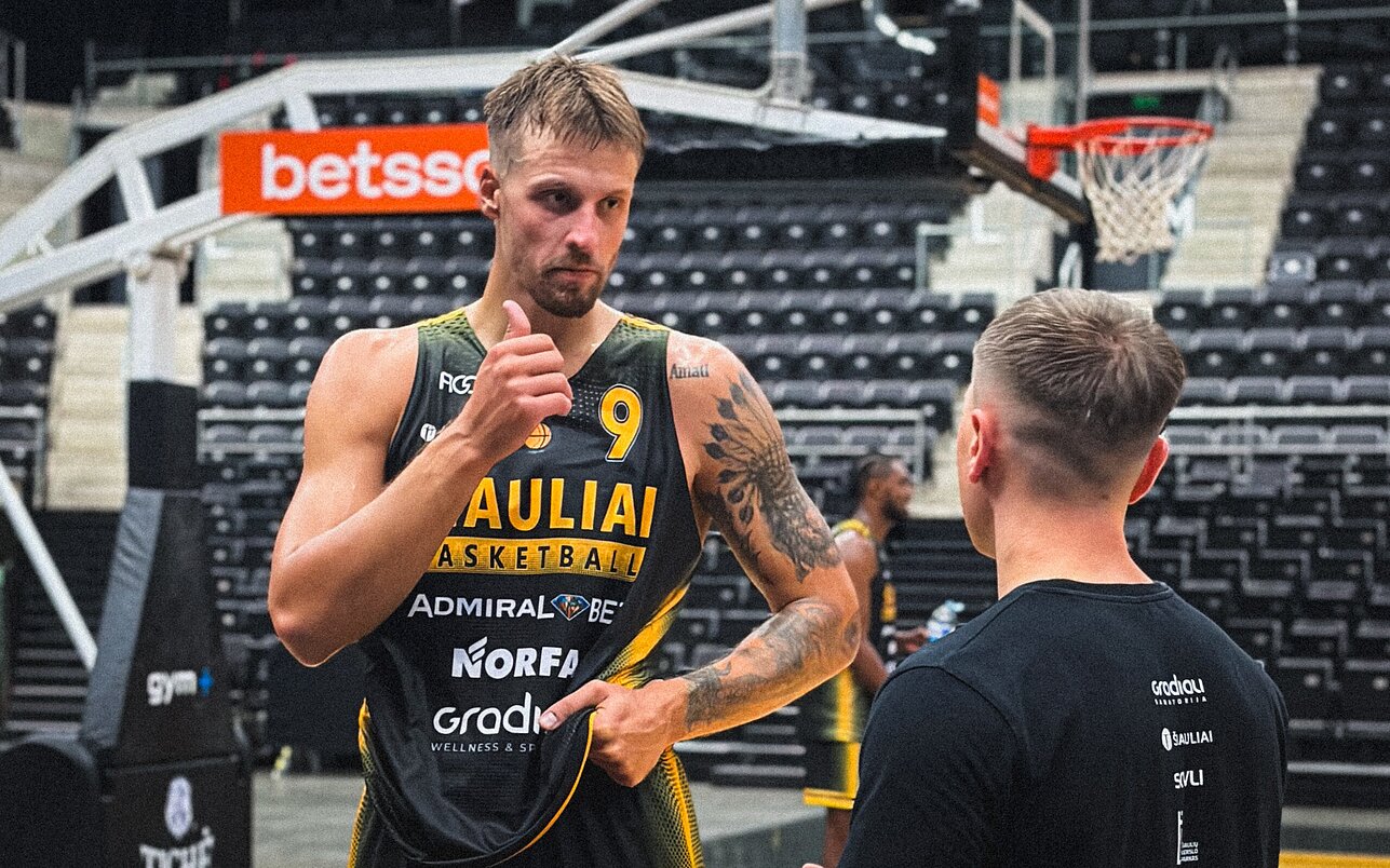 Martynas Pacevičius „Šiaulių“ krepšinio komandos treniruotėje