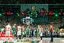 Kauno „Žalgirio“ sirgalių plakatas rungtynėse su Pirėjo „Olympiakos“