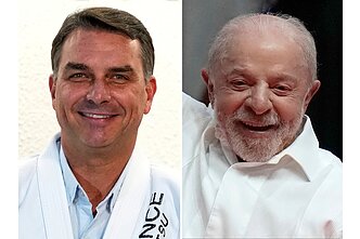 Flavio Bolsonaro ir Luizas Inacio Lula da Silva
