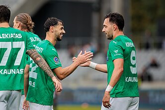 Lirimas Kastrati ir Leonas Krekovičius. LFF taurės finalas: Kretingos „Minija“ – „Kauno Žalgiris“