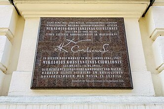 Leipcige atidengta atminimo lenta M. K. Čiurlioniui