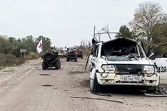 Rusijos paskelbti kadrai iš okupuotų Oleškų